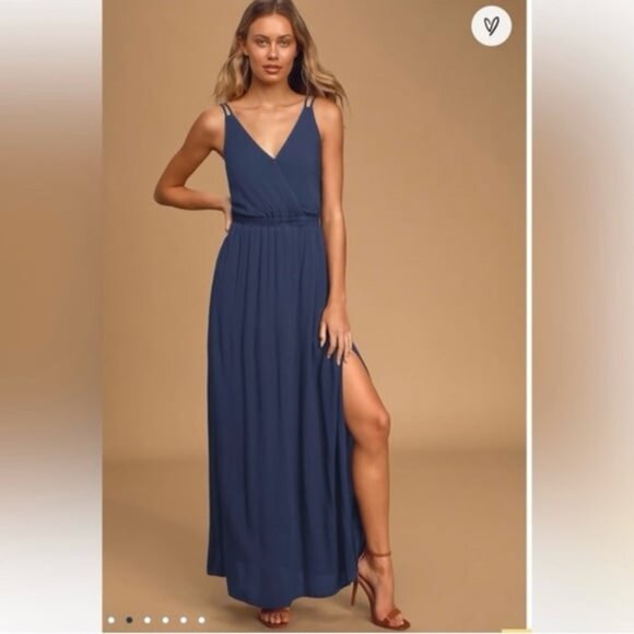 Lulus Dresses & Skirts - NWT Lulus Lost In Paradise Dusty Blue Maxi Dress